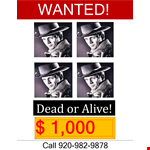 Dead Or Alive Wanted Poster Template example document template 