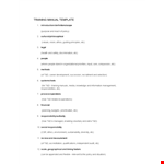 Training Manual Template: Streamline Your Policy, Operations, and Training Responsibilities example document template 