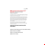 Company Shareholder Agreement for Investors and Shareholders example document template