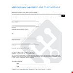 Vehicle Purchase Agreement | Seller & Purchaser Agreement example document template