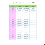 Speech Therapy Schedule Template example document template