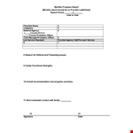 Monthly Progress Report example document template