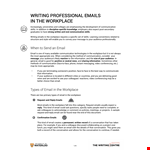 Effective Workplace Communication: Professional Email Example example document template