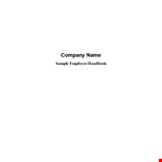 Streamline Your Company Policies with Our Employee Handbook Template | Company example document template 