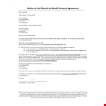 Notice To End Month To Month Tenancy Agreement example document template