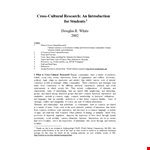 Cross Cultural Research example document template