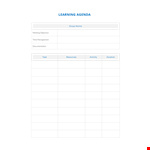 Learning Agenda Template example document template 