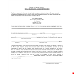 Hold Harmless Agreement Template for University example document template