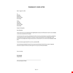 Pharmacy Tech Cover Letter example document template