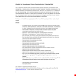Cleaning Service Checklist example document template