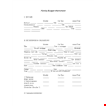 Printable Family Budget Template – Track Your Monthly and Annual Expenses example document template