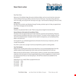 New Client Letter Template example document template