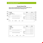 Deposit Slip Template - Write and Deposit Checks Efficiently example document template 