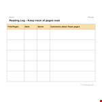 Track Your Reading Progress with Our Easy-to-Use Reading Log Template example document template