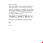 Elementary School Letter of Interest example document template