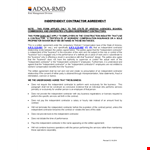 Independent Contractor Agreement for Business in | Contractor Contract example document template