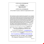 License Agreement Template - Development, License & Licensee | Gunnison example document template 