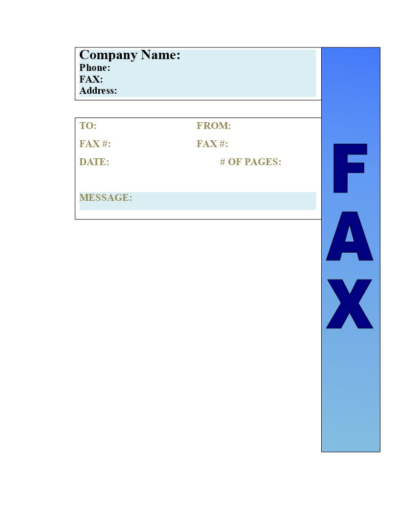 Printable Fax Cover Sheet Template - Download Free PDF Fax Cover Sheets