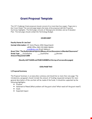 Project Proposal Template For Successful Grant Applications