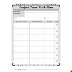 Team Plan example document template
