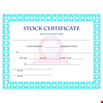 Create a Professional Stock Certificate with Our Customizable Template example document template