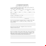 Consignment Agreement Template - Vehicle Agreement for Consignor and Consignee example document template 