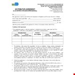 Distribution Agreement | Product Agreement for Distributors Herein example document template