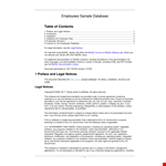 Employee Database Template example document template