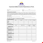 Employee Return to Work Form example document template