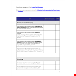 Project Plan Evaluation Checklist example document template