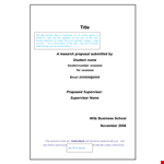 Customizable Research Proposal Template - Streamline Your Study Now example document template 