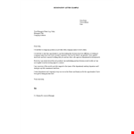 Heartfelt Resignation Letter Example | Resignation from a Company in the Department example document template