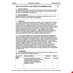 Health And Safety Audit Report Template example document template