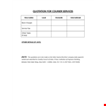 Courier Service Quotation Template example document template