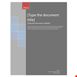 Cover Page Template for Professional Documents | Downloadable and Customizable example document template