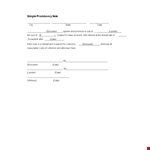 Create a binding agreement with our Promissory Note Template for Borrower & Lender example document template 