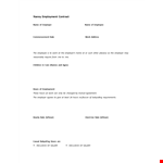 Free Nanny Employment Contract Sample example document template