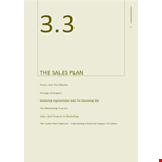 Monthly Sales Plan Format – Boost Your Marketing, Sales, Product, and Price example document template