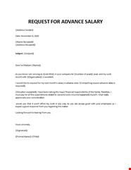 Request For Salary Advance