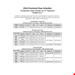 Preschool Class Schedule Template - Free Printable | Customize and Organize example document template