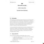 Disaster Recovery Plan Template: Expert Services & Information for Successful Recovery example document template
