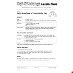 Daily Routine Lesson Plan example document template