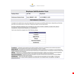 Improve Employee Performance with Effective Self Evaluation Examples example document template