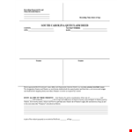 Quit Claim Deed Template - Simple & Easy to Use example document template