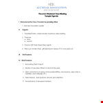 Class Reunion Agenda Template example document template