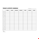 Weekly Activity Schedule Template example document template