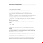 Subcontractor Agreement Template - Protect Your Business example document template 