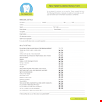 Patient Medical History Form example document template