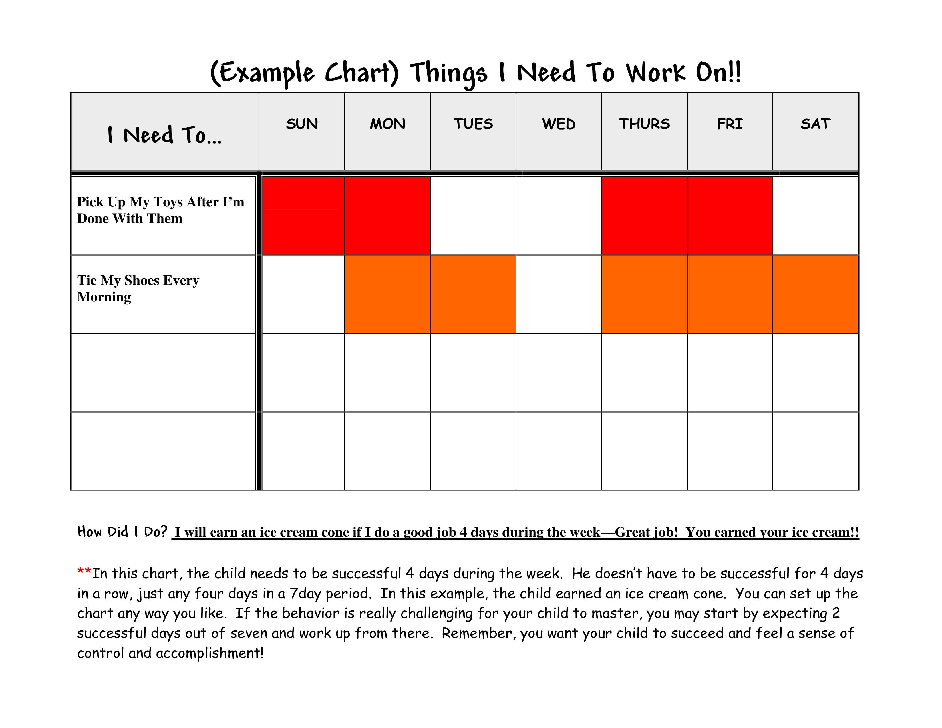 Printable Daily Behavior Chart