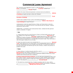 Commercial Property Lease Agreement example document template